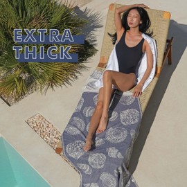 Turkish Beach Towels Oversized - 36 x 71 Quick Dry Beach Towel is Essential for Enjoying A Day at The Beach - Sand Free Beach Towel for Clean and Comfortable Experience (GOLDENFISHES)