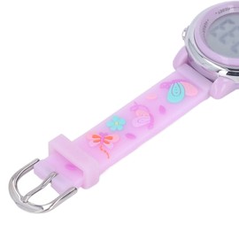 Keenso LED Kids Watch, Waterproof Backlight Cartoon Digital Child Watch with Alarm Clock Stopwatch for 3 to 10 Years Old (Light Purple)