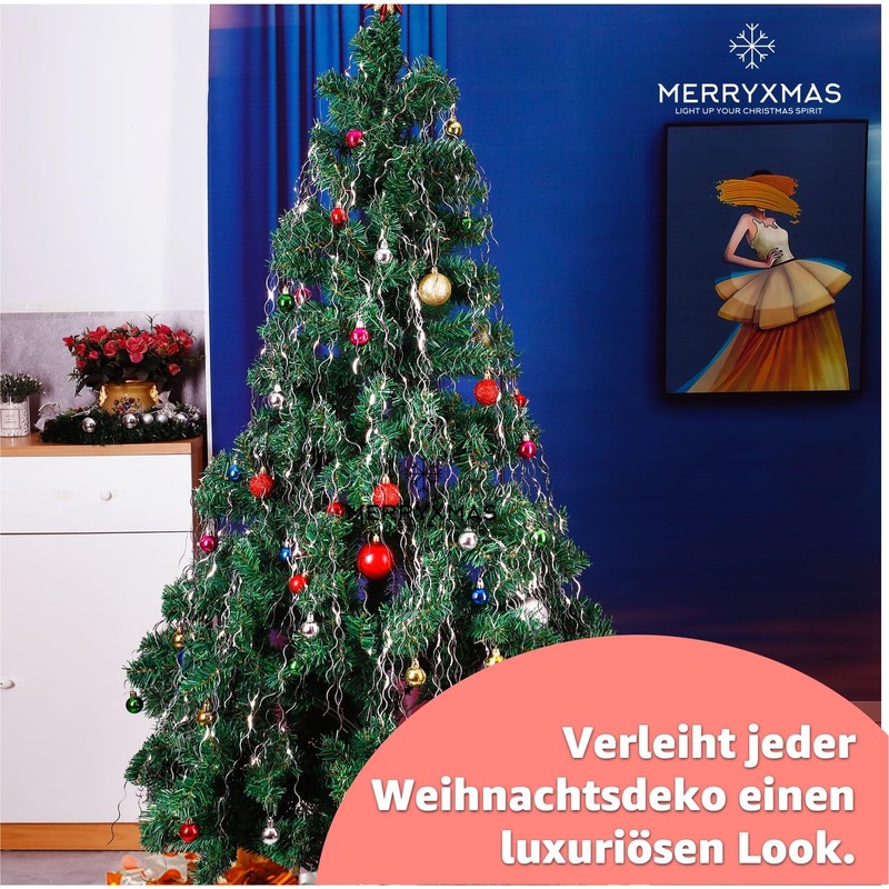 MERRYXMAS Tinsel for Advent & Christmas as Decoration & Decoration