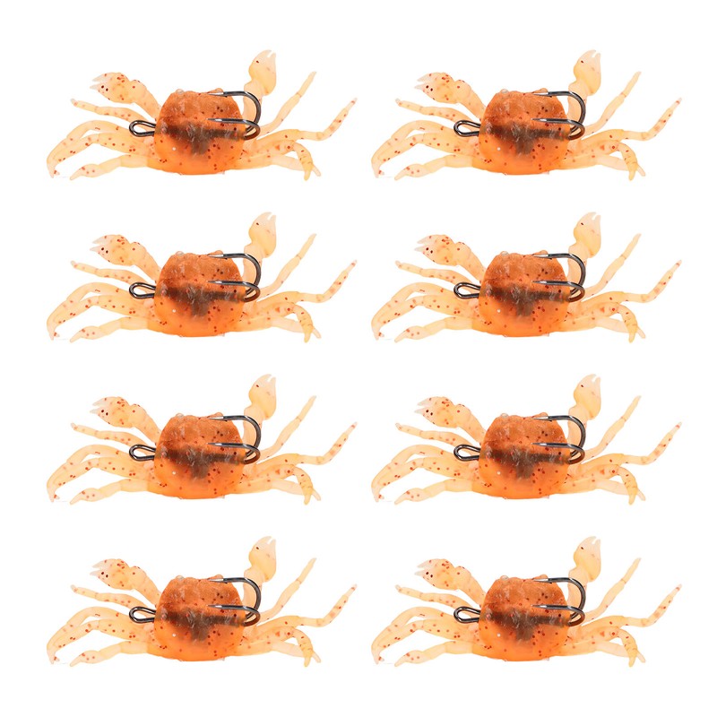 8Pcs Artificial Crab Bait 13cm 33.5g Simulation Crab Soft Lure