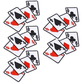 5 Pcs Sewing Repair Patches, Poker Ace Clothes Patch Iron on Playing Card Embroidered Applique DIY T Shirt Fabric Cloth Sticker Art Sewing Notions Supplies