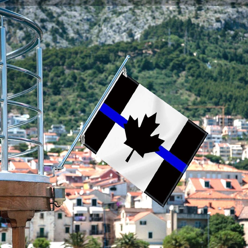 2×3 FT Thin Blue Line Black Canada Flag, Medium 60×90