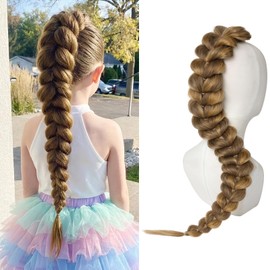 SEIKEA Purple Braiding Hair Ponytail 30" Extra Long Purple Hair Extensions for Cosplay Costume Crazy Hair Day Ready-to-Wear Pre-Braided Ponytail Lightweight Kid-Friendly Synthetic Braids Hair