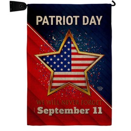 Ornament Collection Never Forget 9/11 Burlap Garden Flag Set Mailbox Hanger Patriot Day World Planet Peace Environment Awareness United State American House Yard Gift Double-Sided, Made in USA