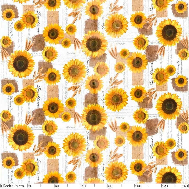 ANRO Oilcloth Tablecloth with Sunflowers and Summer Wheat Pattern in
