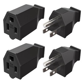 Tmyjfjingxi 2 Sets Extension Cord Repair Ends Male and Female 3 Prong Replacement Plug End Connector 125V 15A Straight Blade Electrical Plug YY034