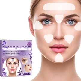 Parches de Antiarrugas, Patches Faciales Arrugas, Parches para las Arrugas de Cara, Estiramiento Facial Pegatinas Almohadillas para Alisar e Hidratar Ojos Boca Frente para Mujeres - 100 Piezas