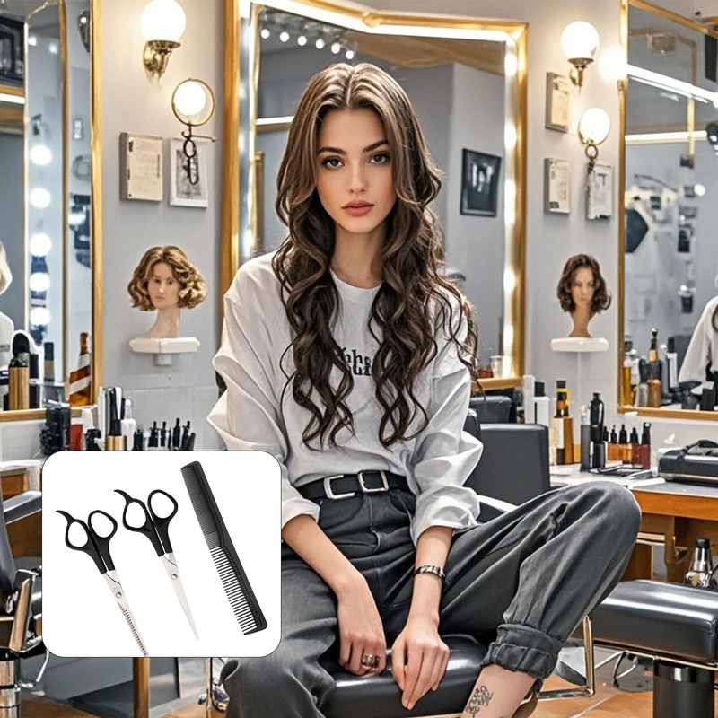 Hairdressing Scissors Set Professional Hairdressing Scissors Comb Flat Scissors Sharp