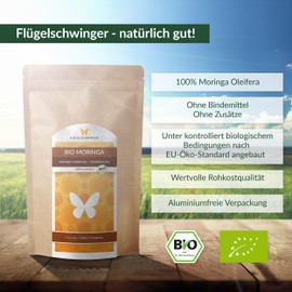 400 Organic Moringa Pellets, 500 mg, High Dosage, 100% Natural, 100% Moringa without Additives, Certified Organic Quality, Aluminium-free Packaging, Smart Alternative to Capsules (400 Pellets)