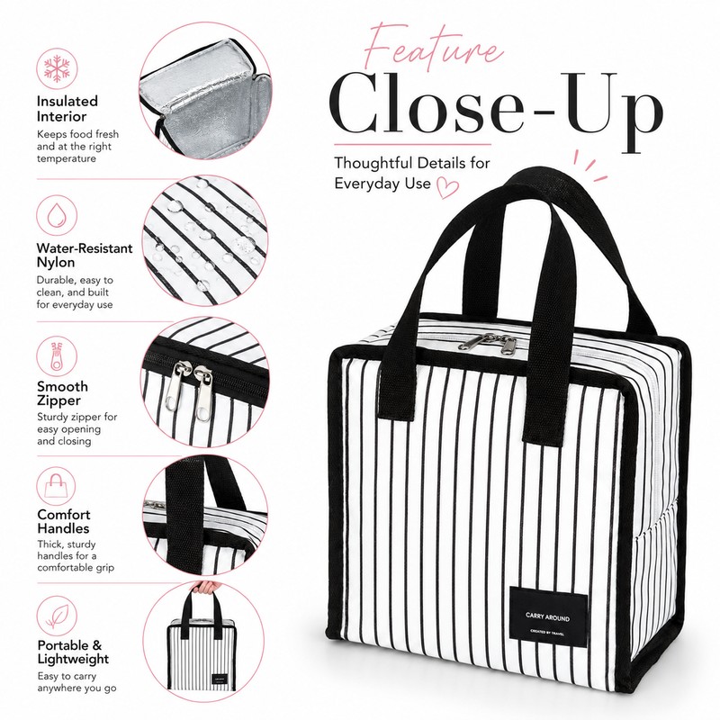 Insulated Lunch Bag for Work & Picnics – Portable Water-Resistant