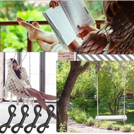 Double Ended Bolt Snap Hooks Double End Heavy Duty Trigger Snaps Lobster Clasp Snap Hook Bolt Snaps Fastener Clip - Black 4 PCS