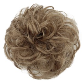 PRETTYSHOP Scrunchie Scrunchy Bun Up Do Hair piece Hair Ribbon Ponytail Extensions Wavy Curly or Messy  light brown 22A