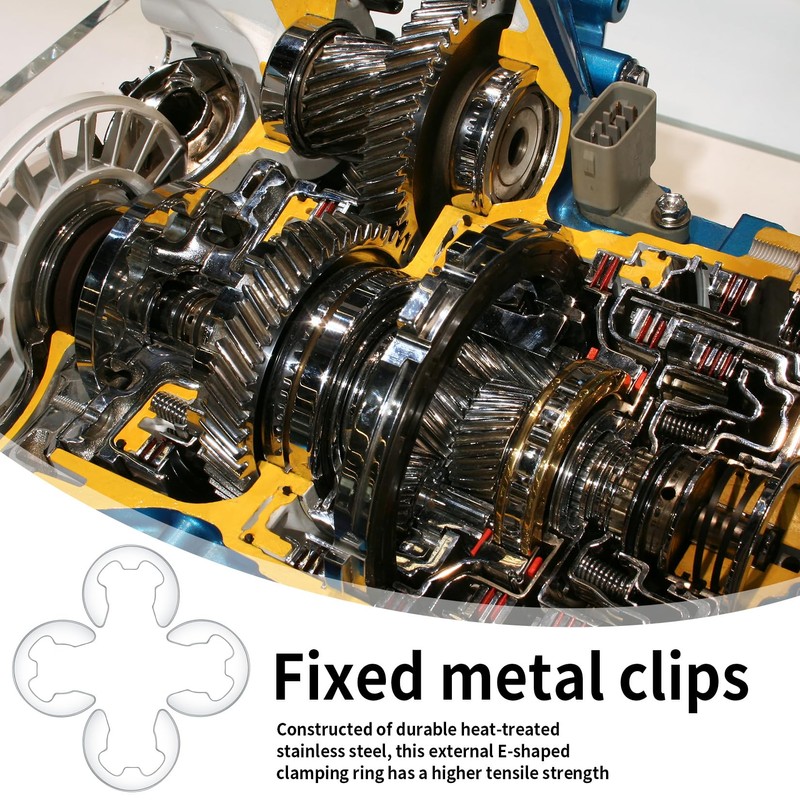 520 Pcs E-Clips Assortment Set, Circlips Assorted Sizes, E-Clip External