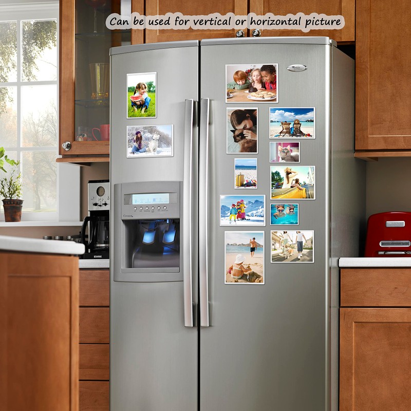 KikoSkool Magnetic Photo Pocket Refrigerator 20 Pack, Hold White 2.5X3.5