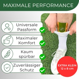 JDP Mini Shin Pads, Extra Small Shin Pads, Football, Men, Non-Slip Mini Shin Pads, Children's Football, Football Shin Pads, Small, 12 x 8 cm, Gold Edition