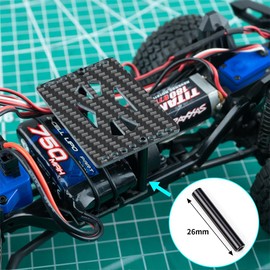 MOHERO RC Battery Tray Double Decker Carbon Fiber ESC Mount Plate for 1/18 RC Crawler Car TRX4M Upgrade Parts