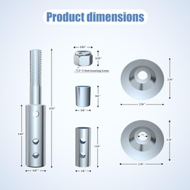 Neeki Bench Grinder Motor Shaft Extension for Polishing, 1/2" and 5/8" Motor Threaded Shaft Adapter, Fits 1/2" and 5/8" Center Hole Cloth Polishing Wheels and Airway Polishing Wheels