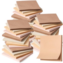 Thenshop 36 Pads Sticky Notes 3''x3'', Self Stick Notes Pads Office Supplies, 50 Sheets/pad Colored Aesthetic Sticky Accessories Home, Office, Notebook(Boho Brown)