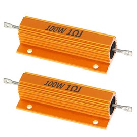 ETOPARS 2 Pcs 100W 1 Ohm 5% Aluminium Casing Wirewound Resistor Load Resistors Tap Resistor Chassis Mounting Wirewound Golden Housing Resistor