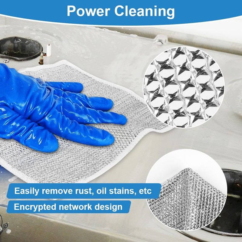 Vicloon 10 PCS Multipurpose Wire Dishwashing Rags for Wet and
