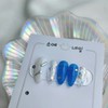 Deep Ocean Handmade Nail Tips - Almond Egg / 딥