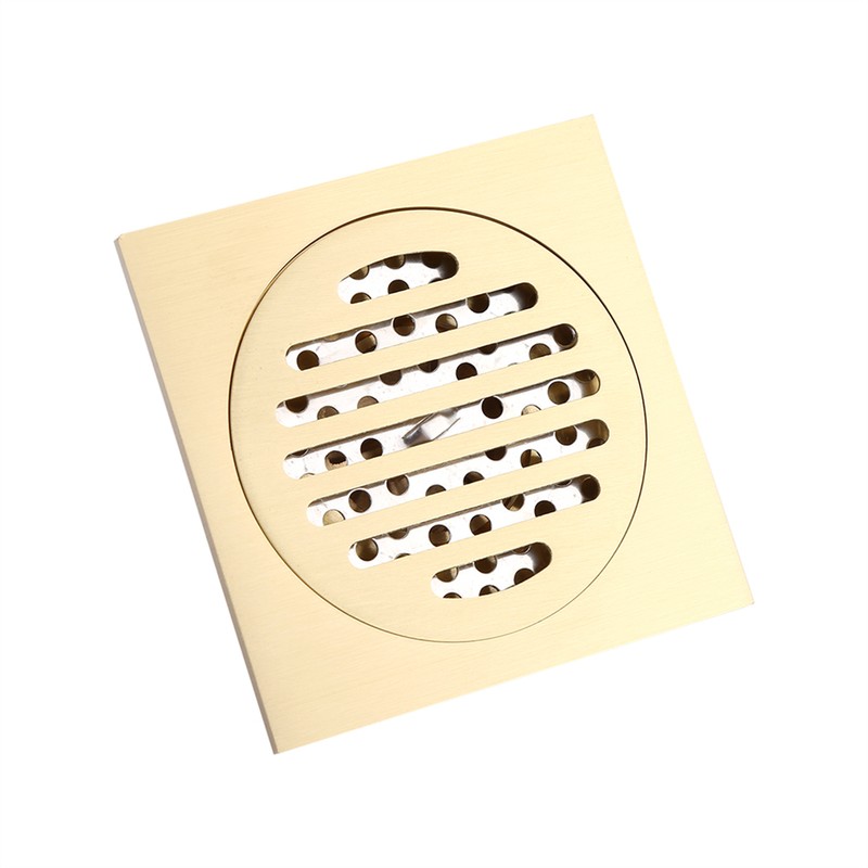 Square Floor Drain Bathroom Shower Waste Grate Brass Constructed Strainer