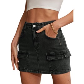 Cargo Skirt Jean Skirt Mini Skirt y2k Cargo Mini Skirt Jean Skirt for Women Cargo Skirt y2k Women's Casual Low Waisted Solid Up Denim Skirt Women