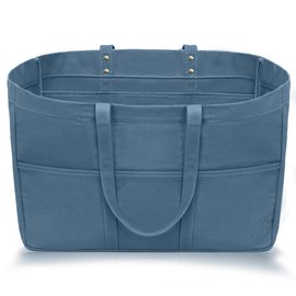 21.6" Large Canvas Tote Bag for Women with Multi-pockets and Laptop Sleeve Utility Tote Bag Big Everything Bags