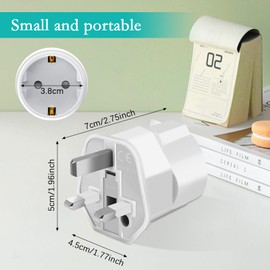3 Stück UK Adapter Reiseadapter, Adapter England Deutschland Stecker,England Deutschland Stecker, Typ G, UK-Steckdose Travel Plug für England, Irland, Schottland, HK,Maldiven,Dubai