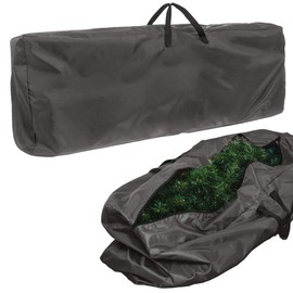 Christmas Tree Storage Bag with Side Bag Large Xmas Tree Bag with Handles Fits Up to 7.5 FT Plus Side Pocket Xmas Tree Decoration Storage Bags with Side Pocket for Decorations Lights Black