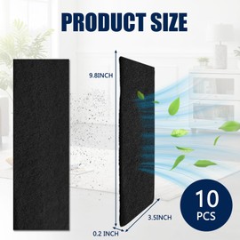 10 PCS Ceiling Fan Filters for Blades, Strong Activated Coconut Shell Carbon Ceiling Fan Blade Filters, Easy-Stick Fan filters for Ceiling Fans Blades for Home & Office, Traps Odor, and Pet Dander