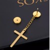 Unbranded 2 Piece Gold Dangling Cross Earrings - Ear Plugs,