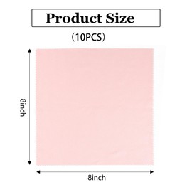 Hbxdeco 10PCS Suede Microfiber Cloths, 8"×8" Suede Cloth Cleaning Rags, Double-Sided Cleaning Cloths for Car LCD Display, Screens, Glasses, Lenses, Mirrors, Windows, Delicate Surfaces (Pink)