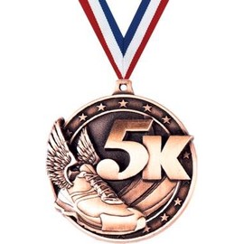 Crown Awards 5K Medal - Bronze 5K Race Medal, Running Medals with Neck Ribbon Prime
