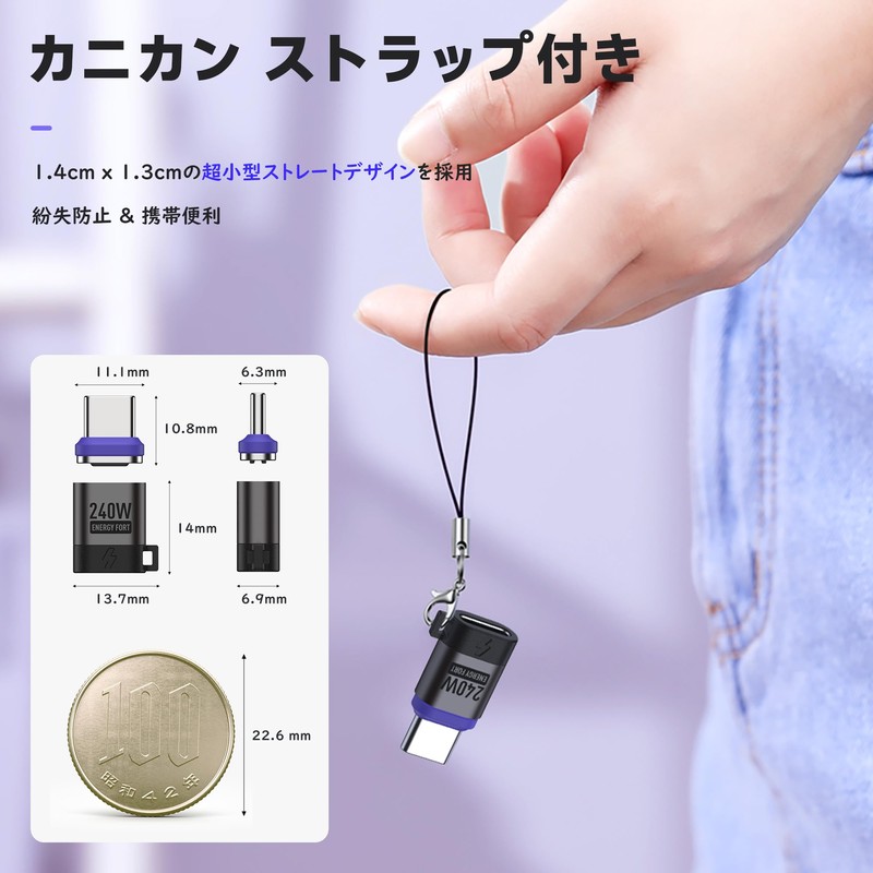 SIKAI CASE Magnetic USB C Converter Adapter, I-Shaped [2024 Launch,