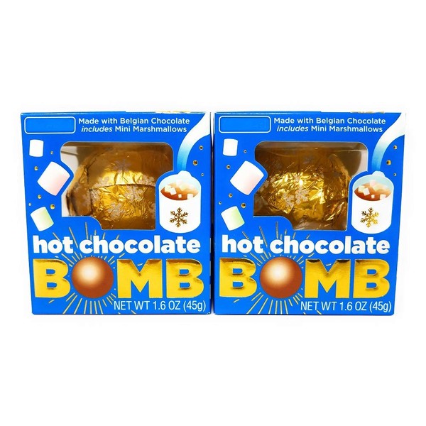 Hot Chocolate Bombs - Gourmet Belgian Hot Cocoa Bombs with Mini Marshmallows (Pack of 2)