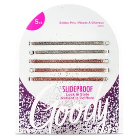 Goody Icy Holiday Enameled Bobby Pin Set - 5 Count, Silver and Gold - Hair Accessories for Men, Women, Boys and Girls to Style With Ease and Keep Your Hair Secured - For All Hair Types