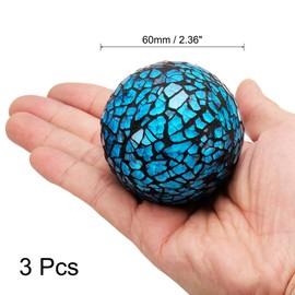 sourcing map 3Pcs Decorative Glass Balls 2.36 Inch Orbs Centerpiece Balls Mosaic Glass Ball Sphere for Decor Bowls Vases Dining Table Party, Dark Blue