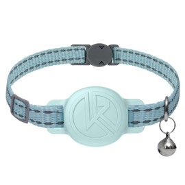 Kitty Kompass Tile Sticker Holder Cat Tracking Collar (2022) - Breakaway, Reflective Kitten Collar with Tile Sticker Holder and Bell for Girl Boy Cats (Blue)