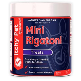 Maddie's American Pet Products Allergy Friendly, Limited Ingrediant Dog Treats - Mini Rigatoni Style Treats (3, Bacon)
