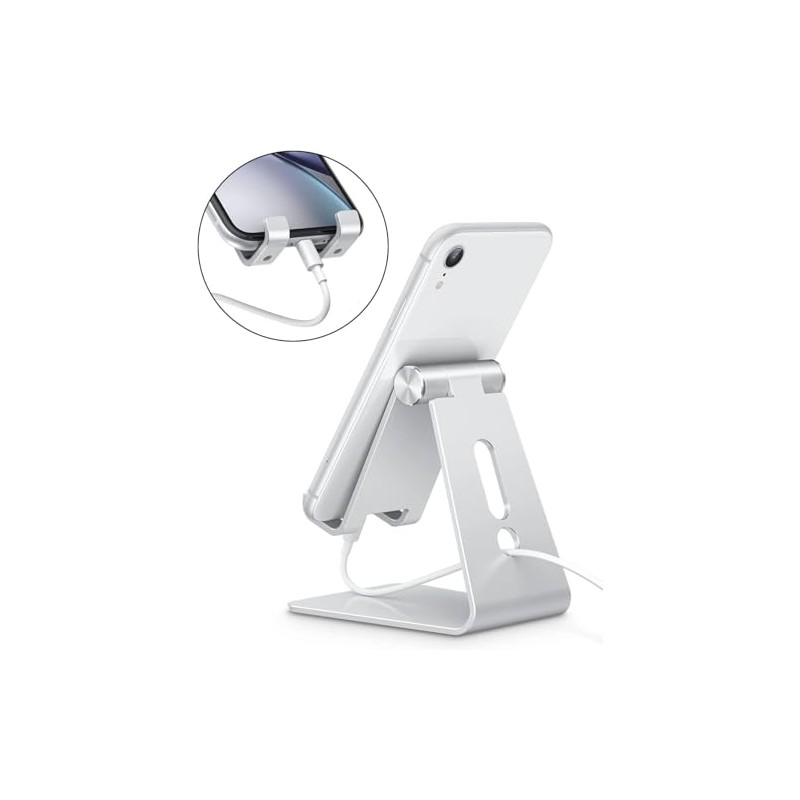 Soporte ajustable para teléfono celular, OMOTON de aluminio para escritorio