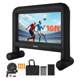 VEVOR 16FT Inflatable Movie Screen, Inflatable Projector Screen with Portable Storage Bag, 16:9 Easy Set Up Movie Projection for Outdoor Backyard, Home Theater, Theme Party