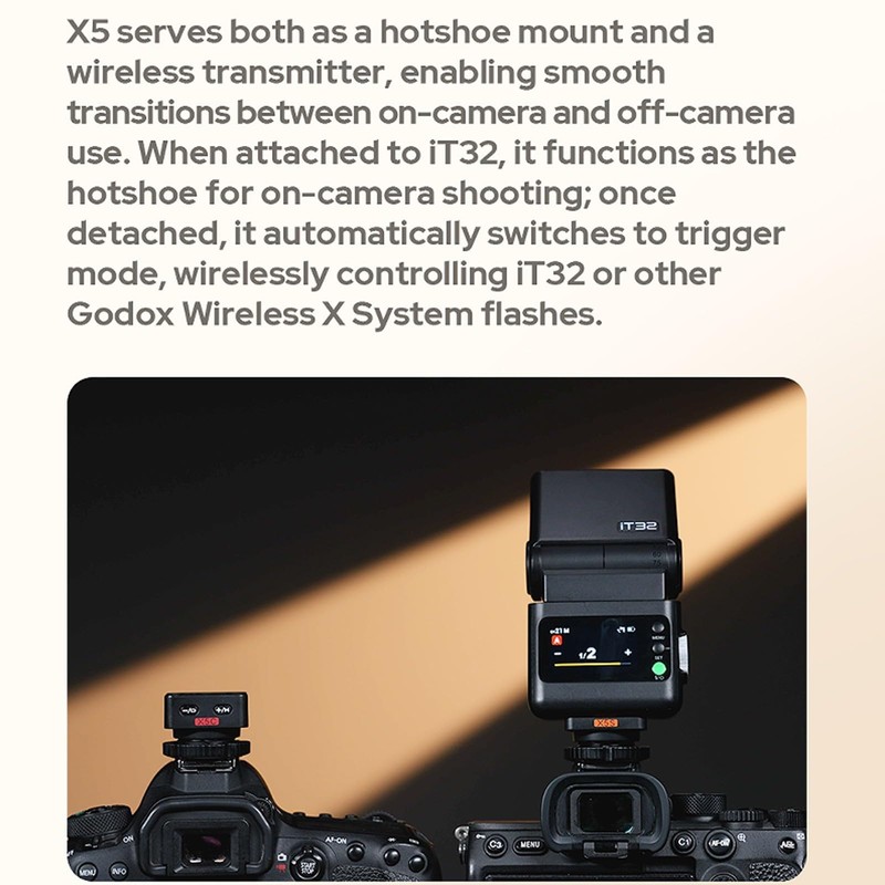 Godox IT32 TTL Flash+X5C for Canon Cameras, Tochscreen Speedlight, 2.4G