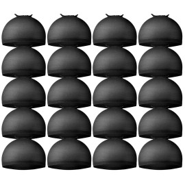 Teenitor Wig Cap,Black Cap 20 Pieces Caps, Black Stocking