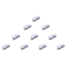 Sowaka 10 Pcs Clips for Earphone Wire 1 Inch Small Black Headphone Cable Shirt Clip Holder Keep Headset Microphone Cord in Place for Exercise Running Yoga Hiking Outdoor Activities (White)