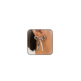 Bow Earrings Silver Earrings for Women Sparkly Dangle Earrings Rhinestone Bow Earrings Wedding Party New Year Christms Gifts Stocking Stuffers