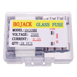 BOJACK 6x30mm 0.5 A 0.5 amp 250 V 0.24x1.18 Inch Volt F0.5AL250V Fast-Blow Glass Fuses(Pack of 18 Pcs)