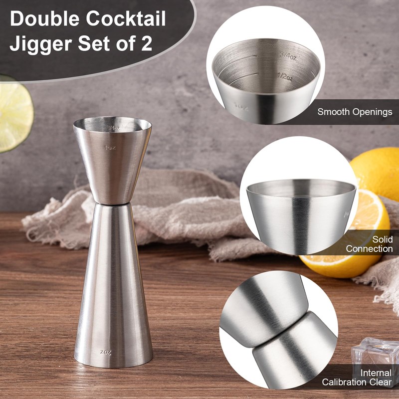 Briout Jigger for Bartending, Double Cocktail Jigger Japanese Premium 304
