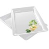 4 Rectangle White Plastic Trays Heavy Duty Plastic Serving Tray