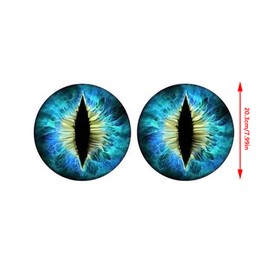 YAMSLAM 7.99In Beast Eyes Headlight Decals, 3D Stereo Eyes Stickers Decal, Cropable Round Headlight Decal, Car Window Bumper Decoration Accessories Stickers for Wrangler (6 Pairs)